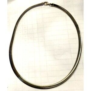Italy 18" Vintage Sterling Silver Omega Choker Necklace